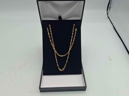 9ct Yellow Gold Vermeil Twisted Wave Chain Necklace - 18