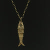 Hallmarked 9Karat Gold, 8.92 grams , 18" Necklace With Fish Pendent