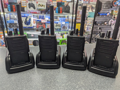 4 X MOTOROLA DP3441E WALKIE TALKIES WITH ACCESSORIES PRESTON STORE.