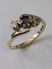 9ct Gold Diamond  &Red Stone  Ring Size L