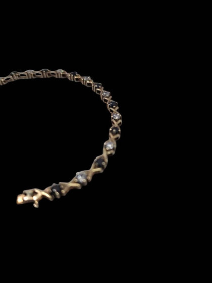 9ct Yellow Gold Bracelet With CZ Stones - 8