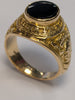 Vintage 18ct yellow gold ring with onyx size R