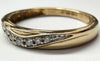 9ct Gold & Diamond Wave Ring Size P