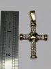 9ct gold cz stoned cross pendant
