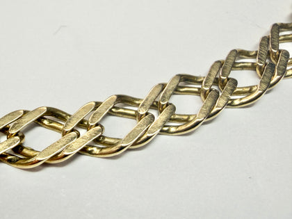 9ct yellow gold double link bracelet 8