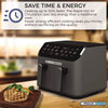 Prolux Concepts - 9L Air Fryer Family Size - Digital Display, Dual Basket, Sync Finish - Black