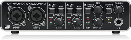 Behringer UMC204HD Audiophile 2x4, 24-Bit/192 kHz USB Audio/MIDI Interface **Unboxed**