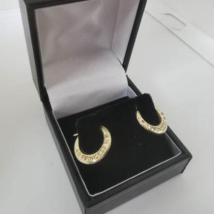 9K Princess Earrings, Hallmarked 375, 0.50Grams, Box Included.