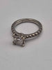 9ct White Gold Ladies Engagement Ring With 1CT Lab Grown Princess Cut Diamond - Size H - 2.64 Grams