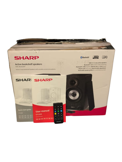 Sharp Active 2-Way 60 Watts Bookshelf Speakers 