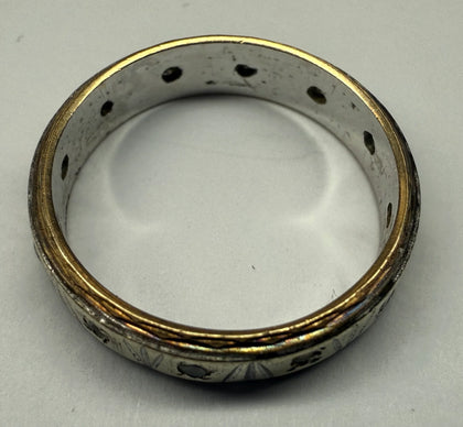 9ct yellow & white gold ring size J