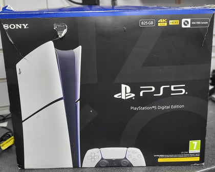 PlayStation 5 Slim Digital Edition Console, 825GB, White, Boxed, no stand fins
