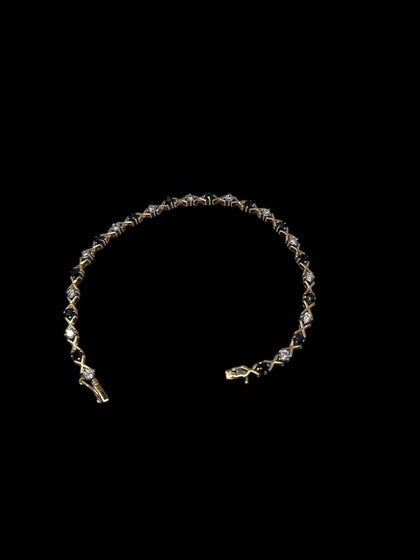 9ct Yellow Gold Bracelet With CZ Stones - 8