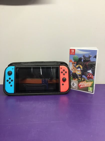 Nintendo Switch with Neon Blue and Neon Red Joy-Con bundle.