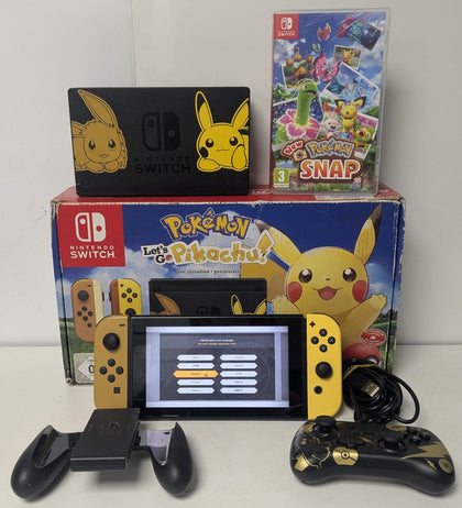 Nintendo Switch Console Pokemon Lets Go Pikachu Edition boxed with Game