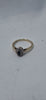 9ct Yellow Gold Ladies Ring With Black Stones & 0.10ct Diamond - Size N - 2.84 Grams