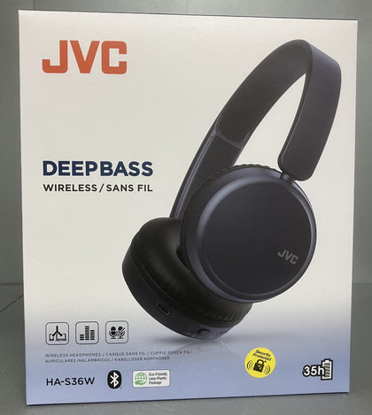 **Sale** ** Collection Only ** JVC HA-S36W Foldable Bluetooth Headphones with Deep Bass - Indigo Blue