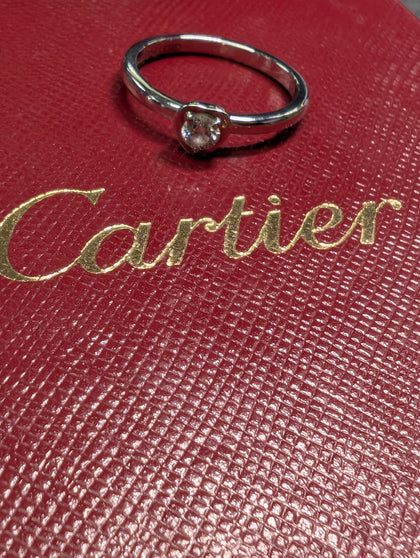 CARTIER 18CT WHITE GOLD DIAMOND HEART RING BOXED PRESTON STORE