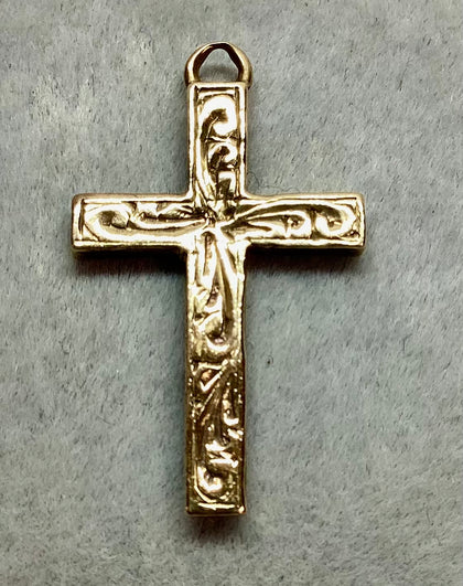 9ct yellow gold cross pendant