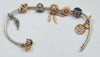 Pandora Snake Bracelet with Rose Gold Plated Barrel 21cm + Charms