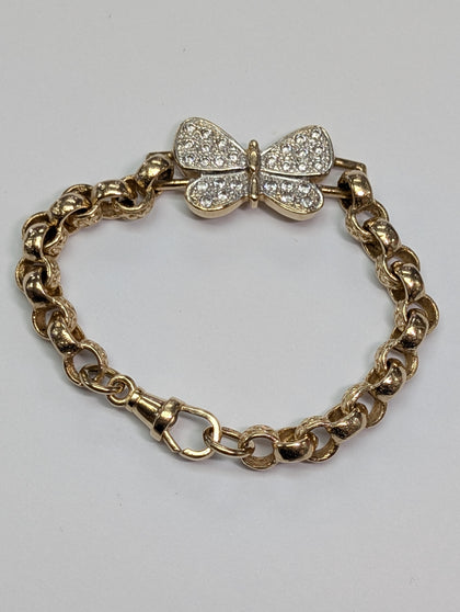 9ct Gold Butterfly Baby Patterned Belcher Bracelet