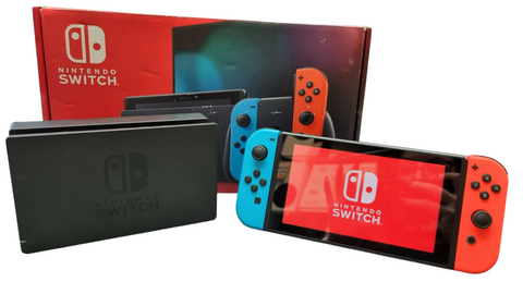NINTENDO SWITCH CONSOLE BOXED WITH RED&BLUE JOYCONS PRESTON