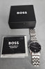 Boss Watch Black Dial + Silver Numbers. Stainless Steal Band ***Boxed With Extra Links***