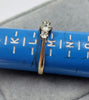18ct Gold Diamond + Plating 3 Stone Ring Size "L1/2"