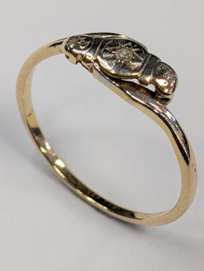 18ct gold diamond ring size p