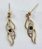 9ct Gold Diamond /Sapphire Earrings