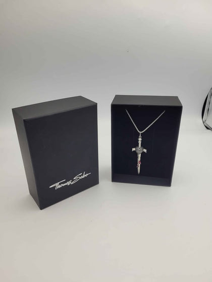 Rare Thomas Sabo Drip Sword Pendant – Heavy Sterling Silver – 28