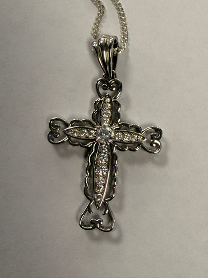 *brand new* 925 silver cross and chain just under 20