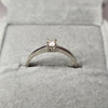 9ct  white gold solitaire diamond ring N 1/2