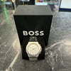 Hugo Boss Taper Chronograph White Dial Silver Steel Strap Watch For Men