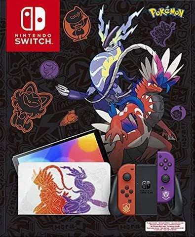 Switch Console, 64GB OLED Scarlet/Violet + Red/Purple Joy-Con,