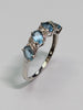9ct White Gold Diamond & Blue Stone Ring - Size M