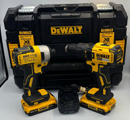 * COLLECTION  ONLY * DEWALT DCK2060D2T-SFGB 18V 2 x 2.0Ah Li-Ion XR Brushless Cordless Combi Drill and Impact Driver Twin Pack
