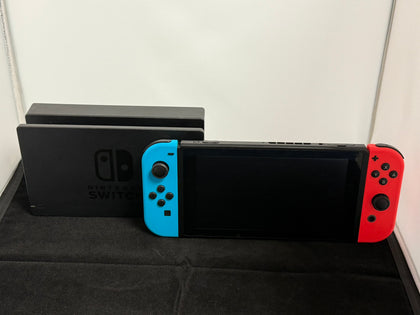 nintendo switch console blue and red joycon joy cons