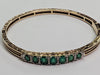 9ct Gold Diamond & Emerald Patterned Bangle