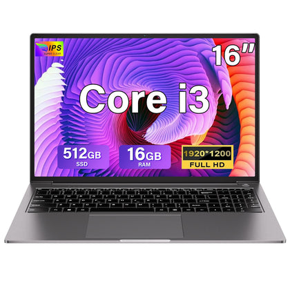 16 Inch Laptop 16 + 512 GB Win11 Latest 2 Core i3-1000NG4 Processors (up to 3.2 GHz) PC Laptop 1920 x 1200 4K Screen Support Dual WiFi 2.5