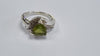 9CT WHITE GOLD PERIDOT &DIAMOND RING SIZE N