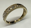 9ct yellow & white gold infinity ring with stones size P