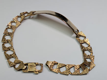 9ct Gold Patterned Textured I.D Bracelet