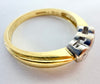 18ct yellow gold three stone diamond ring size O