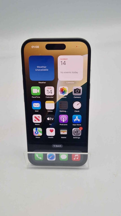Apple Iphone 16 Mobile Phone - 128GB - Black - Open Unlocked - Unboxed - 100% Batt (2 Cycles)