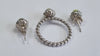 Pandora Peridot Silver ring and earrings set Size M1/2