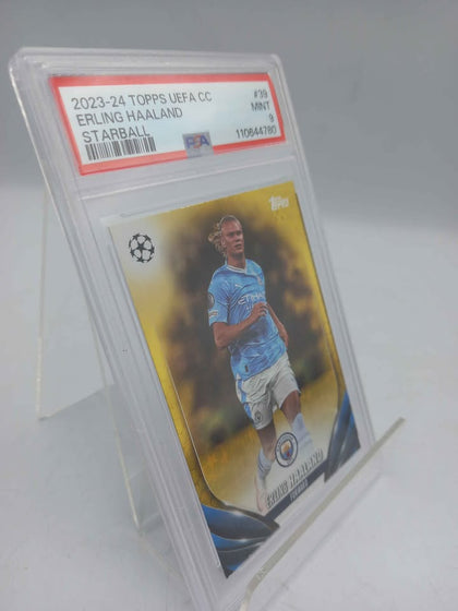2023-24 Topps Uefa CC Erling Haaland Starball Mint 9 PSA