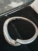 9ct White Gold Ring with Clear Stones - Size M