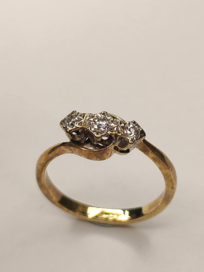 9ct Gold Moissanite Ring - Size L