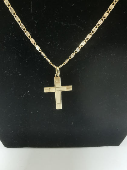 3.42G Gold Necklace 9K CHAIN & CROSS